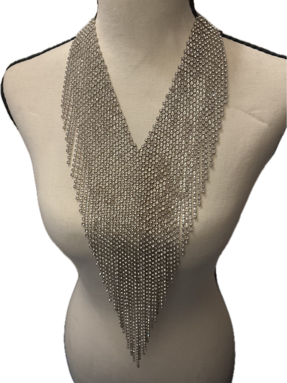 Natasha Couture Cascading Waterfall Rhinestone Necklace